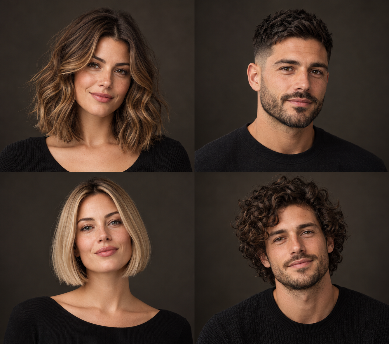 Vrouw met zachte brunette balayage
